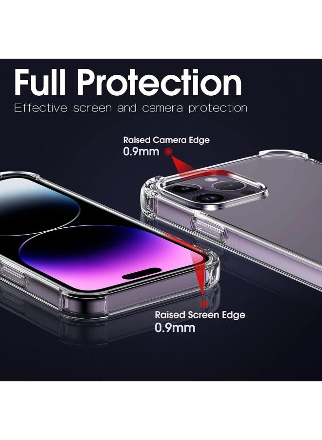 جراب حماية متوافق مع آيفون 14 برو ماكس، غطاء شفاف كريستالي واقٍ مع حواف معززة، تصميم نحيف مقاوم للصدمات، جراب هاتف مرن من مادة TPU لهاتف 14 برو ماكس شفاف - Image 3